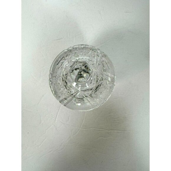 Clear pressed glass vintage candy dish with lid etched floral designs - Picture 2 of 10
